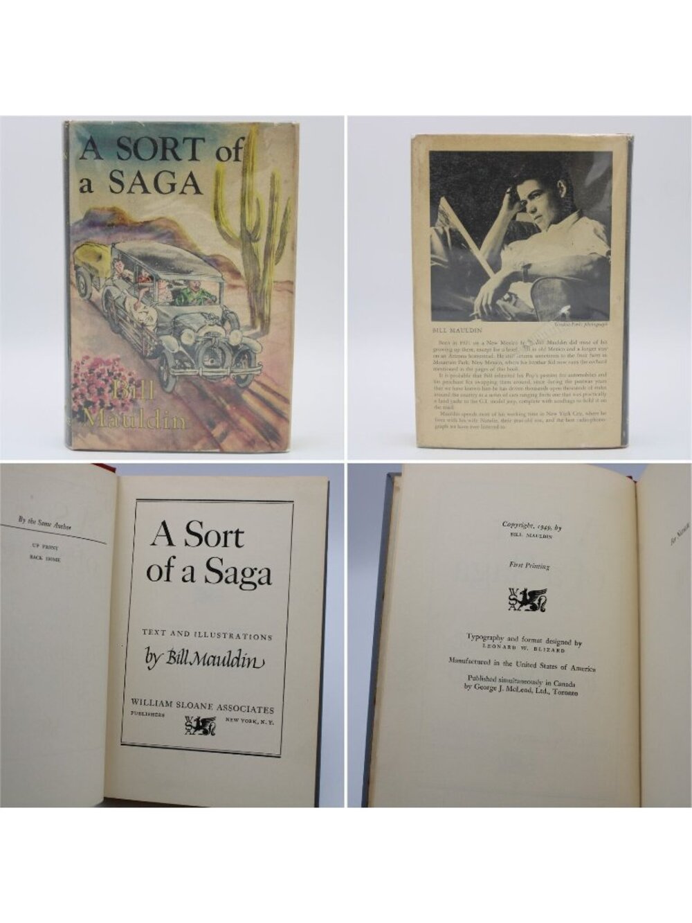 A Sort Of A Saga Bill Mauldin Hardcover 1949 1st Edition Autobiography